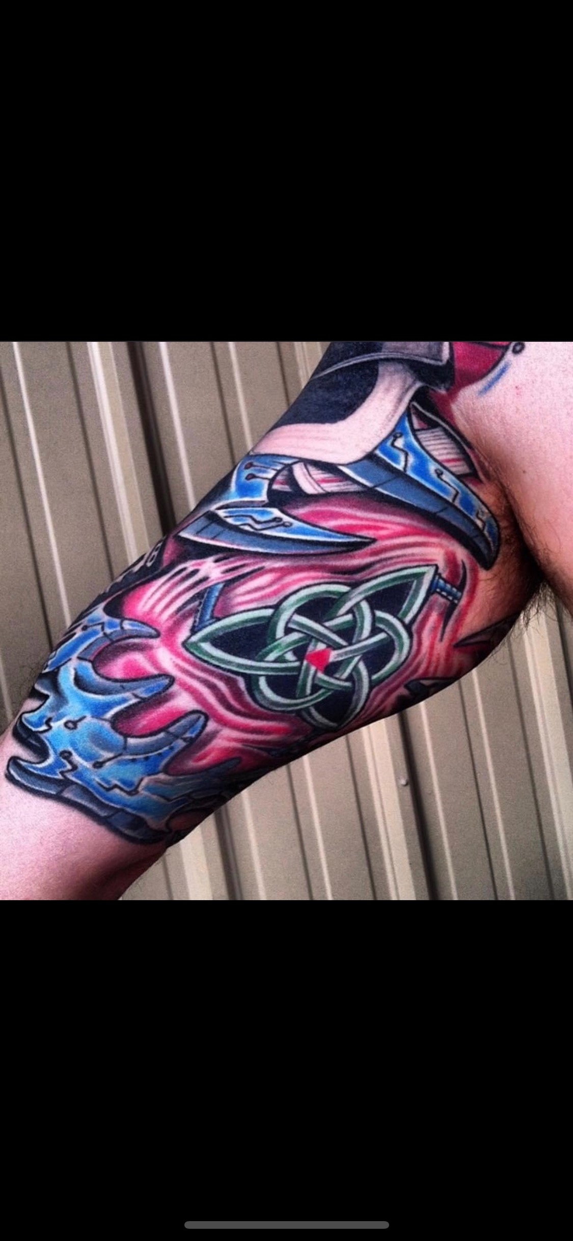 Colorful Arm Tattoo Tri Pink Tattoo