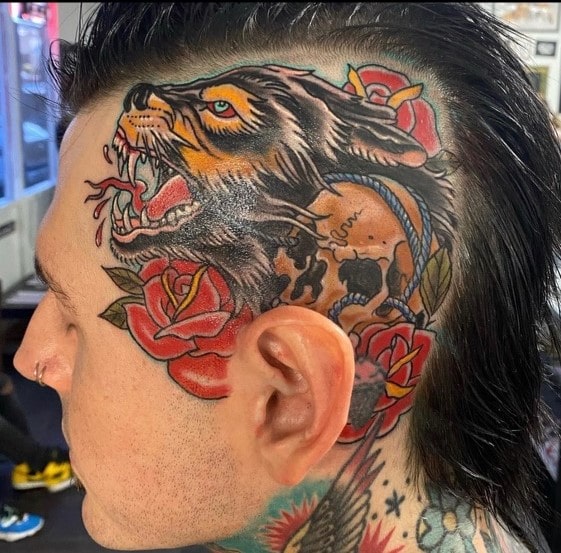 Tattoo dog flower skull bird head tattoo artist - Las Vegas | trip ink tattoo