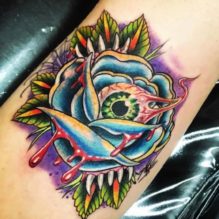 Eye Flower Tri Pink Tattoo