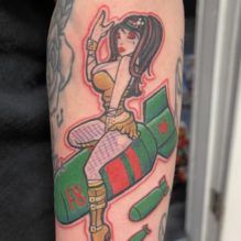 Girl Mesial American Weapon Tri Pink Tattoo