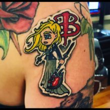 Girl Player Game Tri Pink Tattoo