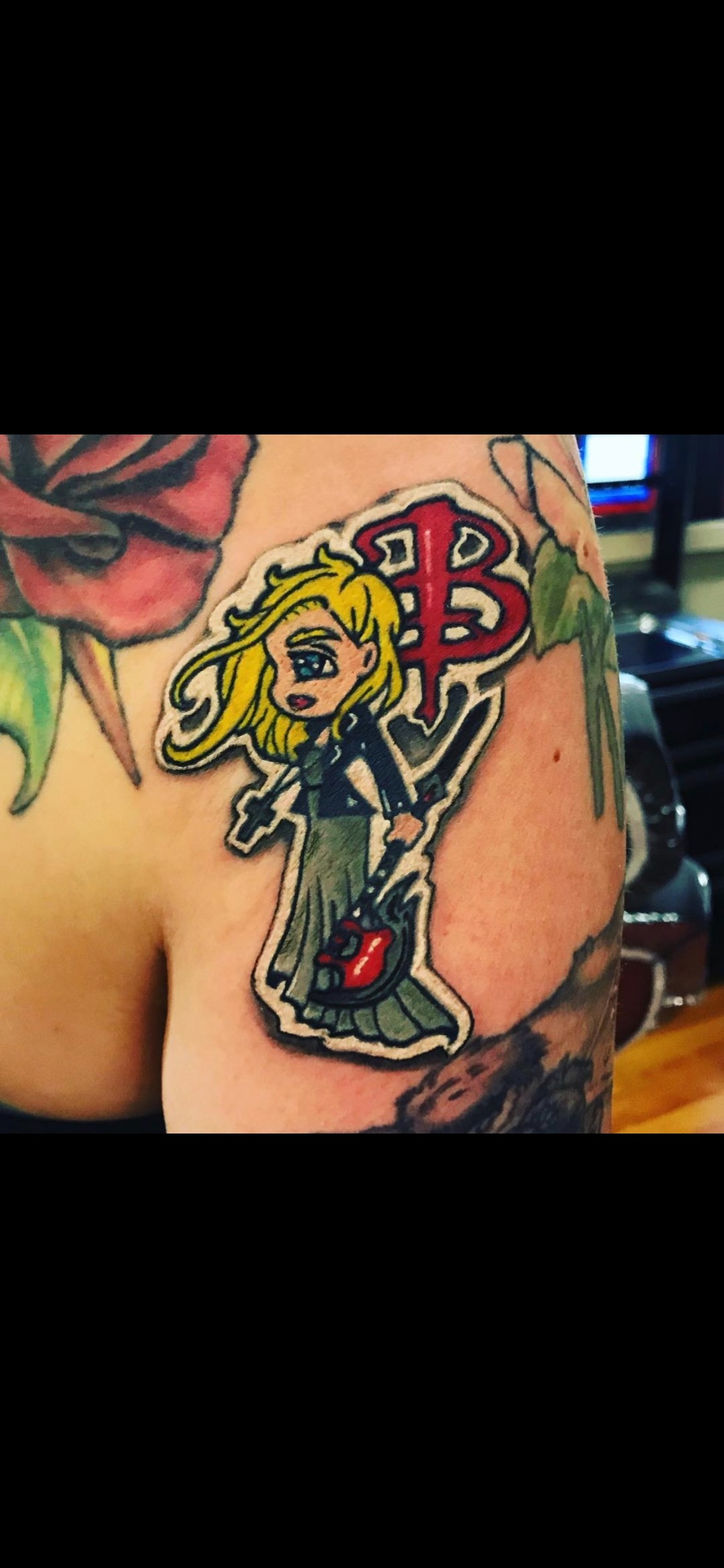 Girl Player Game Tri Pink Tattoo