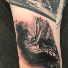 Girl Playing Tri Pink Tattoo