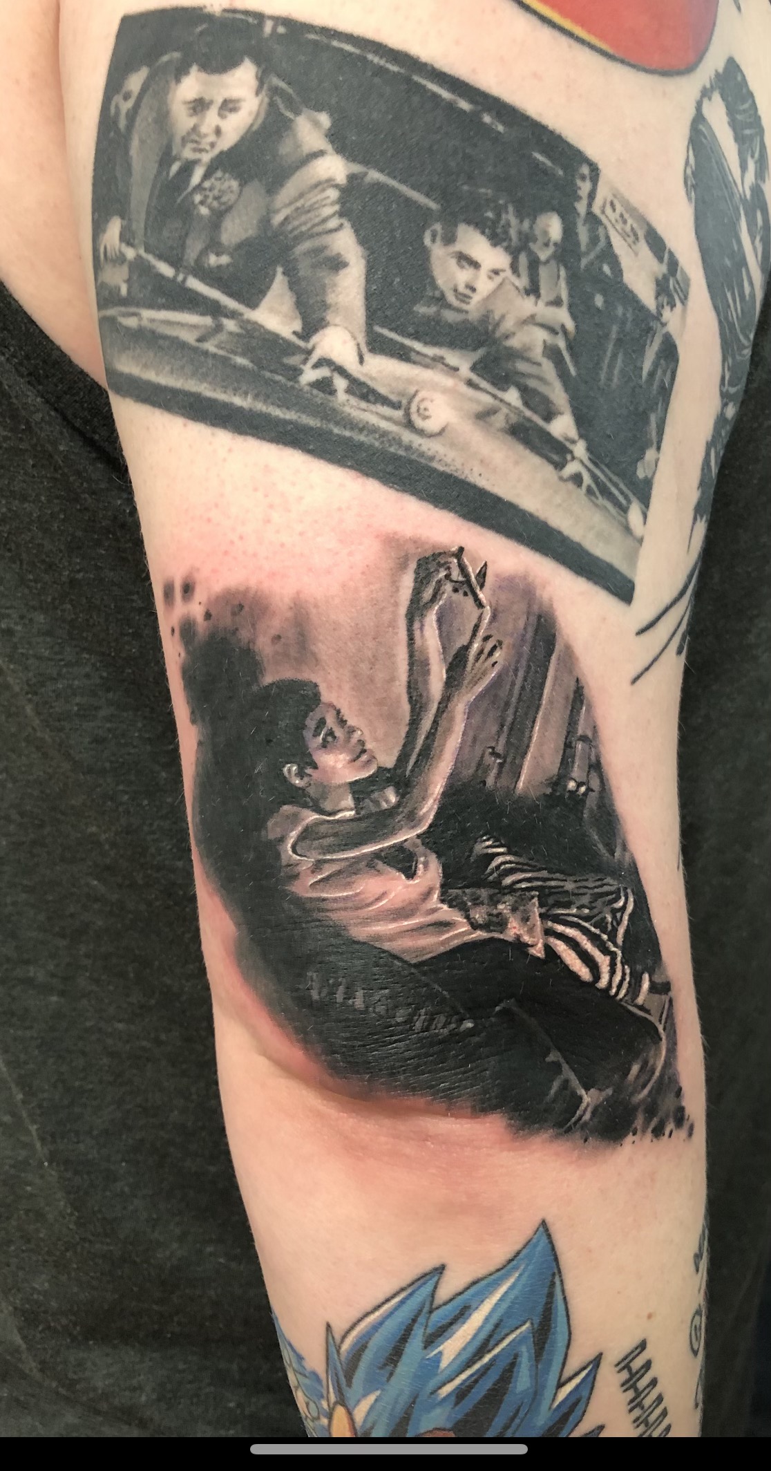 Girl Playing Tri Pink Tattoo