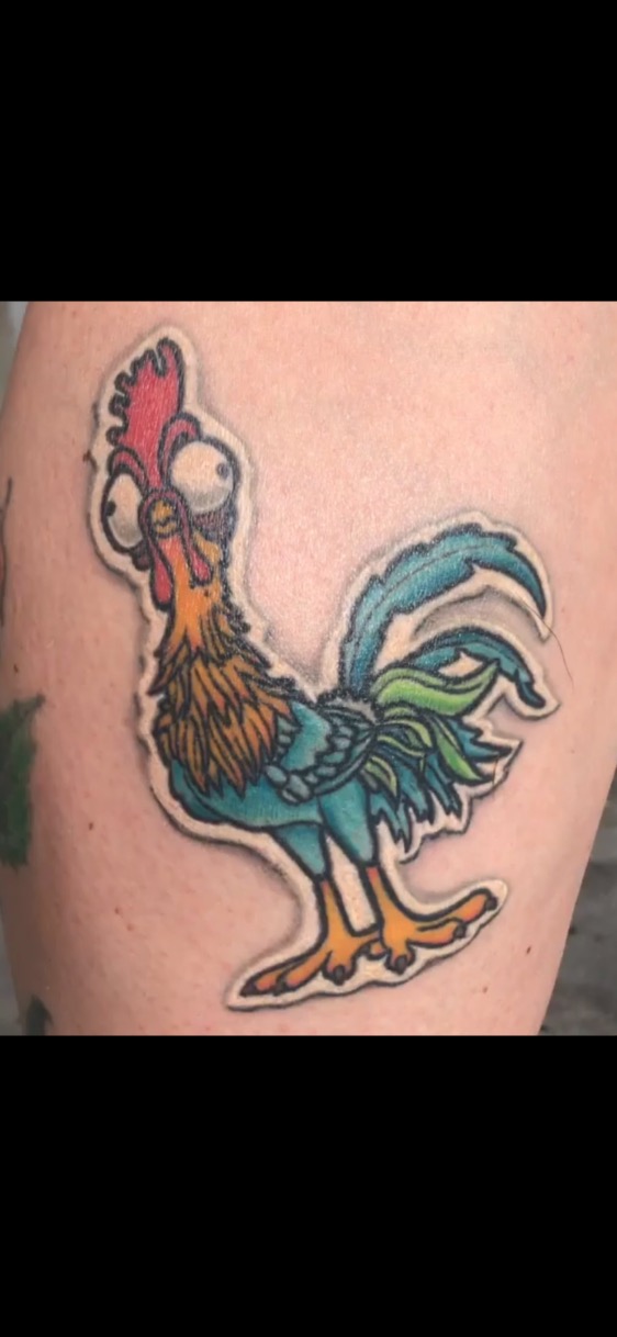 Hen Cock Tri Pink Tattoo