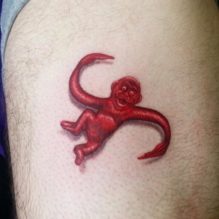 Red Monkey Tri Pink Tattoo