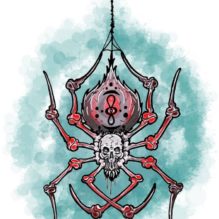 Skull Spider Tri Pink Tattoo