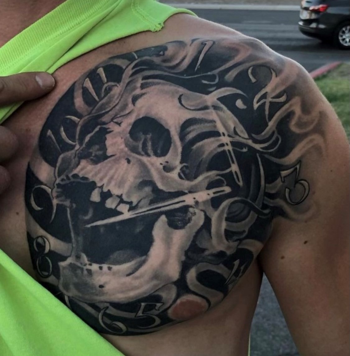 skull-with-nails-tattoo-art - Las Vegas - Trip Ink Tattoo Shop