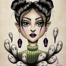 Spooky Girl Tri Pink Tattoo