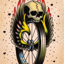 Winged Tire Tri Pink Tattoo