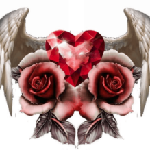 Wing Roses Tri Pink Tattoo